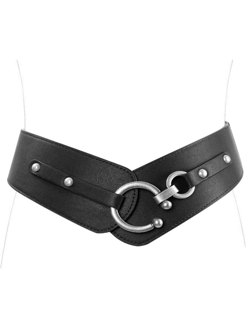 Women's Vintage Elastic Wide Stretch Belt - Retro Cinch Belt for Dresses & Coats